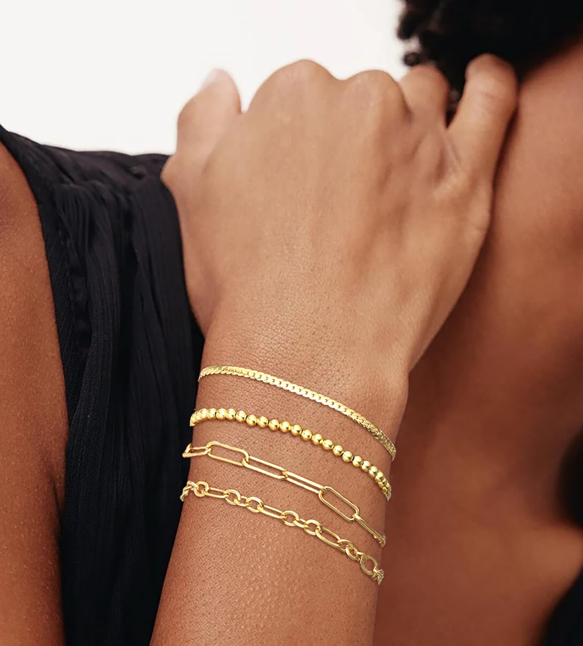 Gold Bracelets Set for Women Trendy, 14K Real Gold Plated Jewelry for Women Dainty Chain Bracelet Stack, Non Tarnish Gold Stackable Bracelets Pack Fashion Accessories Gifts - Image 3