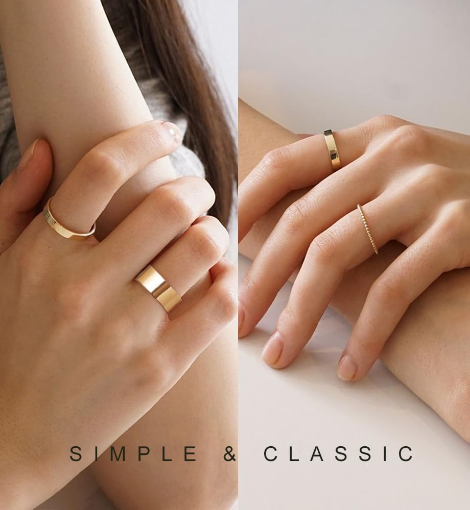 iF YOU Gold Rings for Women Non Tarnish, Dainty 14K Gold Plated Stackable Cubic Zirconia Knuckle Ring Set, Trendy Statement Promise Wedding Bands Stacking Engagement Rings Size 6 7 8 9 10 - Image 3